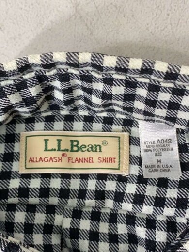 商品画像：USA製/ギンガムチェック/長袖シャツ/M/ポリエステル/BLK/チェック/A042 3