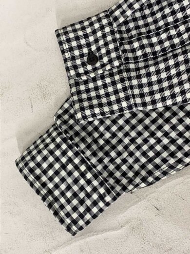 商品画像：USA製/ギンガムチェック/長袖シャツ/M/ポリエステル/BLK/チェック/A042 4