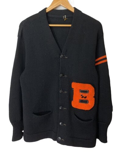 商品画像：50s/レタードカーディガン(厚手)/--/--/BLK/VTG 1