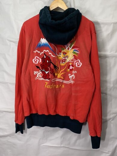 商品画像：ジップパーカー/--/コットン/RED/無地 2