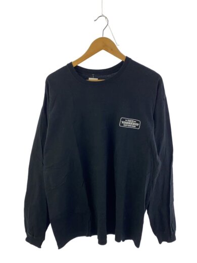 商品画像：長袖Tシャツ/XL/コットン/BLK/無地 1