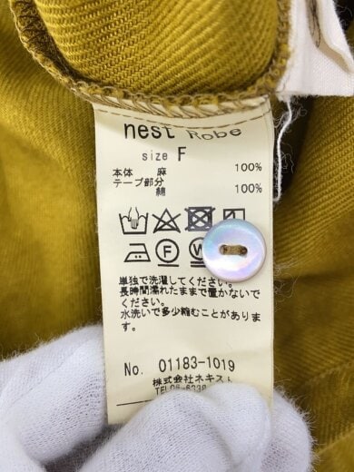 商品画像：長袖ワンピース/FREE/リネン/YLW/無地/01183-1019 4