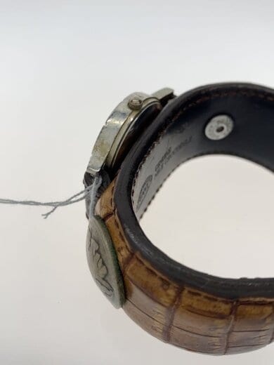 商品画像：Nadia/クォーツ腕時計/アナログ/レザー/WHT/BRW/サビ有 5