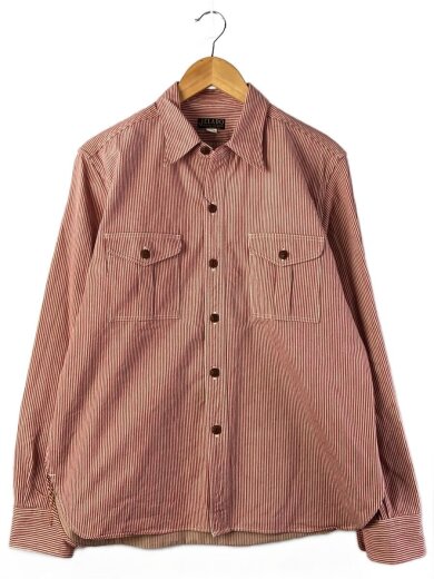 商品画像：長袖シャツ/XL/--/RED/ストライプ 1