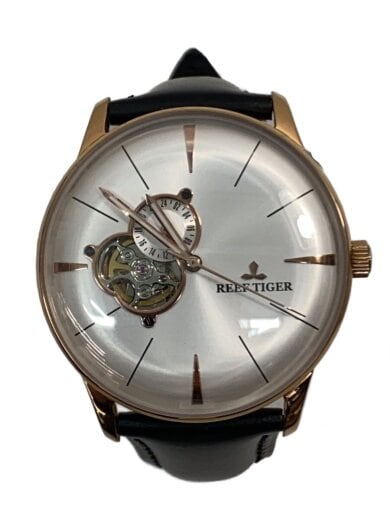 商品画像：REEF TIGER/自動巻腕時計/アナログ/レザー/WHT/BLK/SS/RGA8239 1