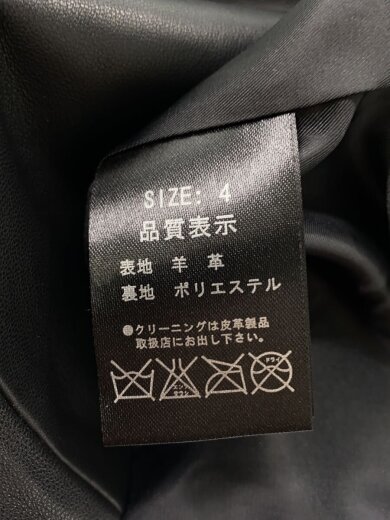 商品画像：レザージャケット・ブルゾン/4/羊革/BLK/無地// 4