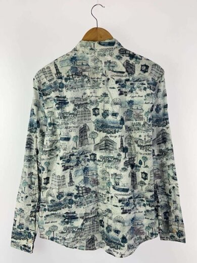 商品画像：長袖シャツ/L/コットン/WHT/総柄/274387 2