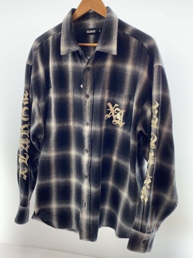 商品画像：長袖シャツ/XL/ポリエステル/GRY/チェック/101233014004 1
