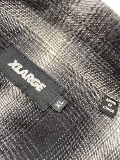 商品画像：長袖シャツ/XL/ポリエステル/GRY/チェック/101233014004 3