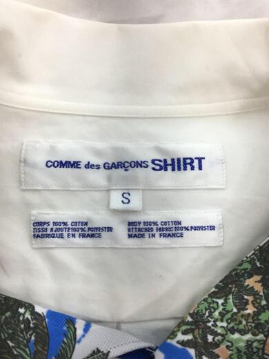 画像：COMME des GARCONS SHIRT半袖シャツ/S/コットン/WHT/アロハ切替3