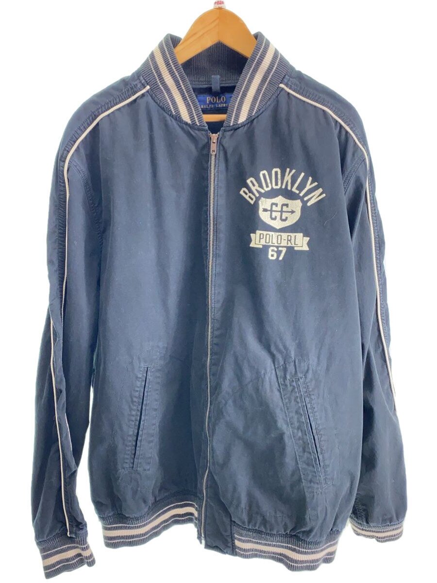 POLO RALPH LAUREN / リブラインジャケット/XXL/コットン/BLK