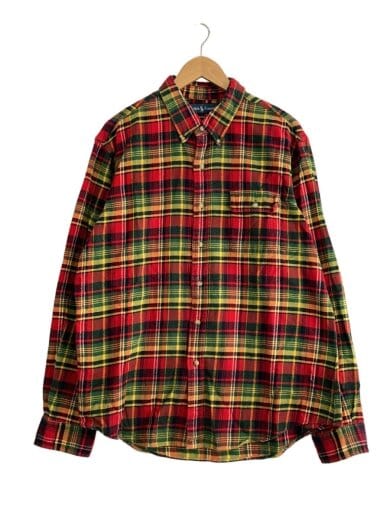 商品画像：CUSTOM FIT/ネルシャツ/LL/コットン/RED/チェック// 1