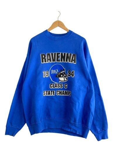 商品画像：カレッジプリントスウェット/USA製/XL/コットン/BLU/プリント// 1
