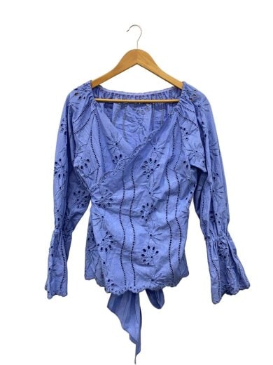 商品画像：長袖ブラウス/36/コットン/BLU/18147125-1 1