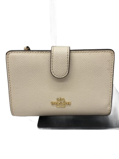 商品画像：2つ折り財布/レザー/WHT/無地/メンズ 1