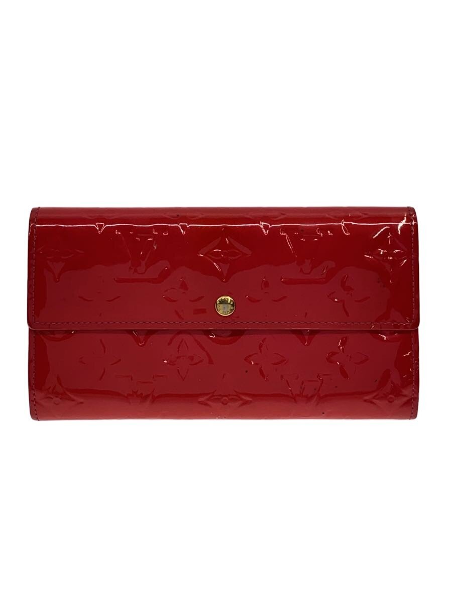 LOUIS VUITTON / ポルト・フォイユ・サラ_モノグラム・ヴェルニ/エナメル/RED/レディース