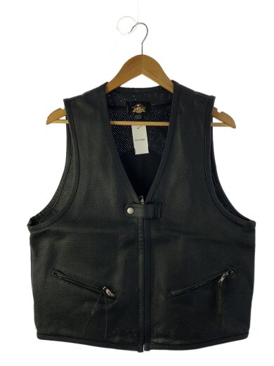 商品画像：HARLEY OWNERS GROUP/パンチングレザーベスト/L/牛革/BLK/無地// 1