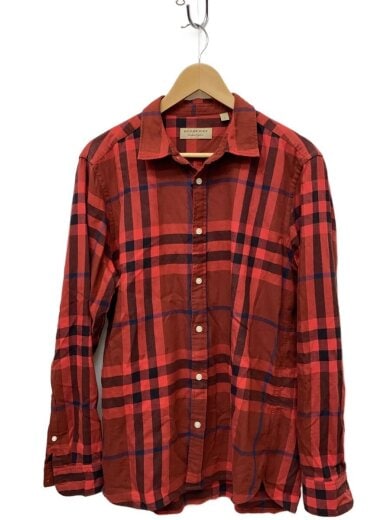 商品画像：長袖シャツ/L/コットン/RED/チェック/4015345// 1