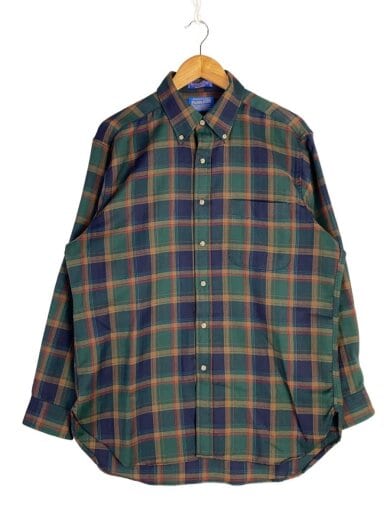 商品画像：長袖シャツ/L/ウール/GRN/チェック 1