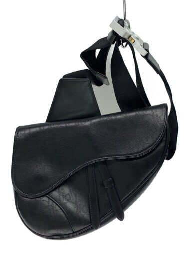 商品画像：ショルダーバッグ/レザー/BLK/総柄/キャンパス/ネイビー/GD金具// 1