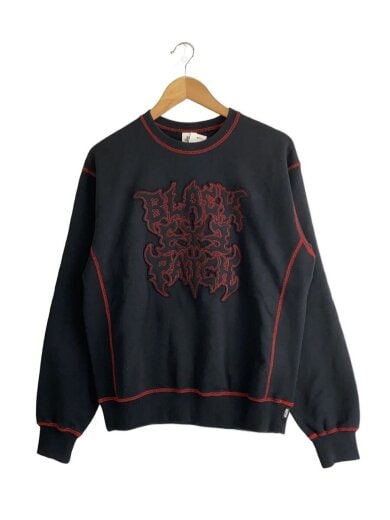 商品画像：スウェット/S/コットン/BLK/26SS/METAL LOGO STITCHED CREW SWEAT 1