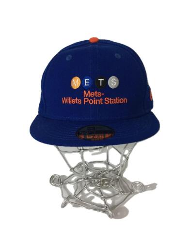 画像：NEW ERAキャップ/7.4/1/コットン/ブルー/無地/ベースボールキャップ/刺繍ロゴ/MTAコラボ1