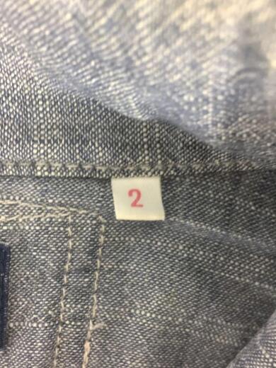 画像：BLUE BLUEリネンワークコート/ショップコート/M/リネン/ブルー4