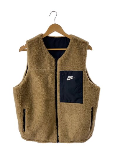 画像：NIKEリバーシブルフリースベスト/M/ポリエステル/BEG1