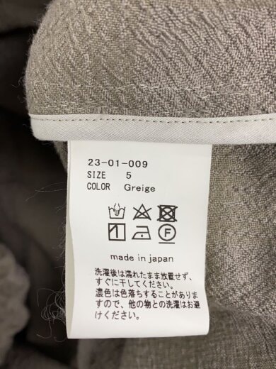 商品画像：ジップジャケット/5/ウール/ベージュ/無地/23-01-009 4