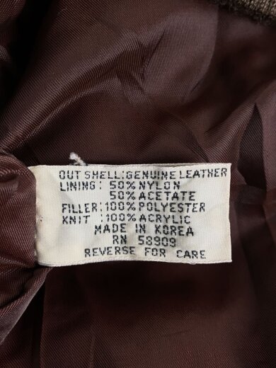 商品画像：レザージャケット・ブルゾン/S/レザー/ブラウン/フロントジッパープル破損 5