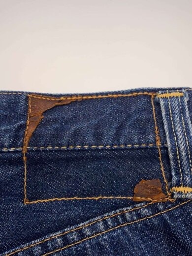 商品画像：40-50s/VT/501/XX/革パッチ/47モデル/実寸W32/片面タブ/デニム/インディゴ// 9