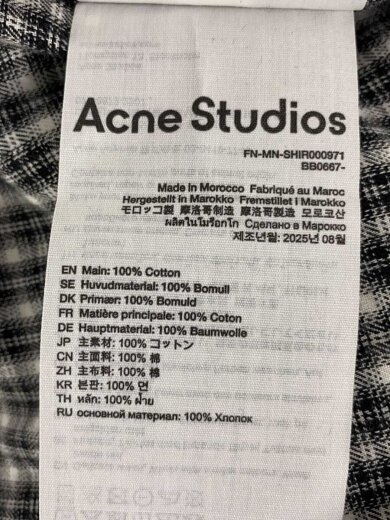 商品画像：リネンチェックボタンアップシャツ/44/コットン/ブラック/チェック/FN-MN-SHIR000971// 5