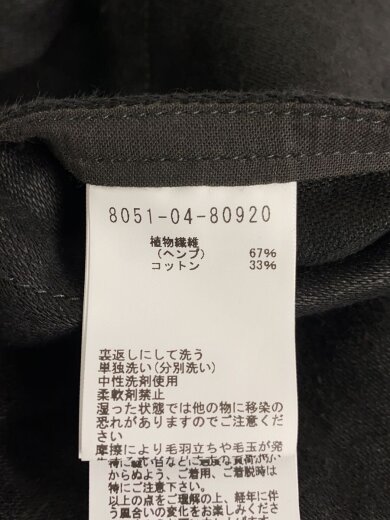 商品画像：COAL MINER JACKET/52/ヘンプ/ブラック/無地/8051-04-80920// 5