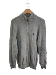ニット・セーター(薄手)/M/コットン/グレー