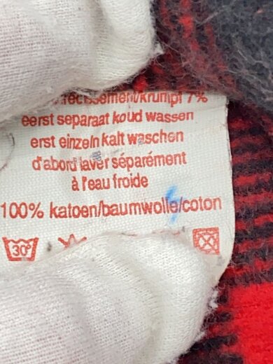 商品画像：70s-/80s/ユーロモデル/オランダ語表示/LIFE-LINE/ネルシャツ/コットン/レッド 4