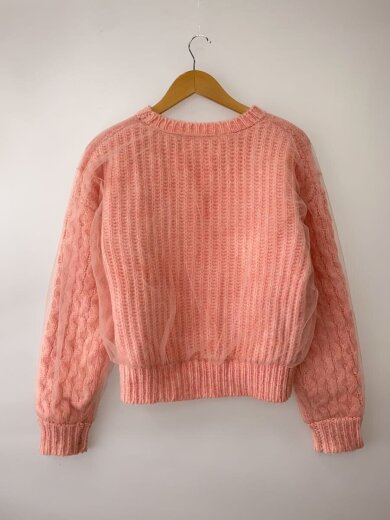 商品画像：チュールニット/レイヤードセーター/ニット・セーター(厚手)/1/ナイロン/PNK/無地/CK-22069A// 2