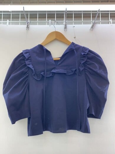 商品画像：半袖ブラウス/36/ポリエステル/ネイビー/無地/YR21-23061SM 2