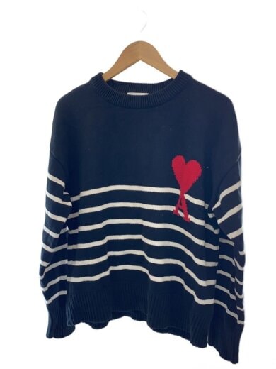 商品画像：ニット・セーター(厚手)/--/ウール/ブラック/ボーダー 1