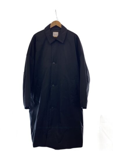 商品画像：ステンカラーコート/L/ポリエステル/BLK/無地/223-1535 1
