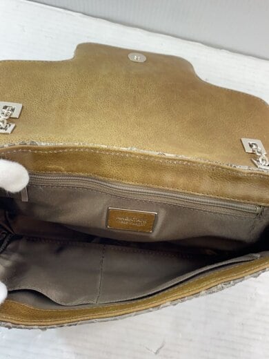 商品画像：パイソンチェーンショルダーバッグ/レザー/KHK/無地 6