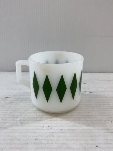 商品画像：ダイアモンド/ショートマグ×1/50s～60s/USA製/ミルクガラス 3