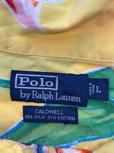 商品画像：アロハシャツ/L/シルク/イエロー/花柄 3