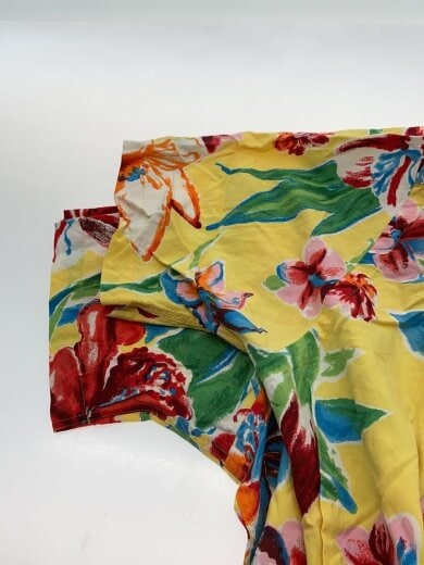 商品画像：アロハシャツ/L/シルク/イエロー/花柄 4