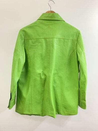 商品画像：レザージャケット・ブルゾン/L/フェイクレザー/GRN/無地 2
