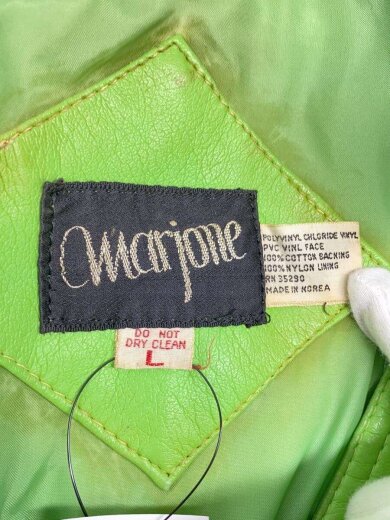 商品画像：レザージャケット・ブルゾン/L/フェイクレザー/GRN/無地 3