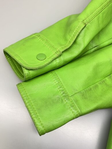 商品画像：レザージャケット・ブルゾン/L/フェイクレザー/GRN/無地 4