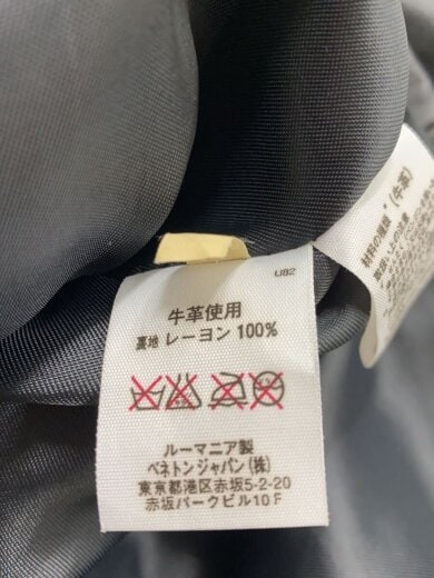 商品画像：レザージャケット・ブルゾン/42/牛革/BLK/無地/ユナイテッドカラーズオブベネトン 5