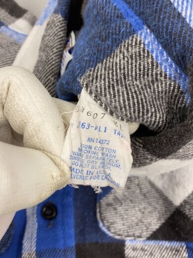 商品画像：70-80s/ネルシャツ/XL/コットン/BLU/チェック 4