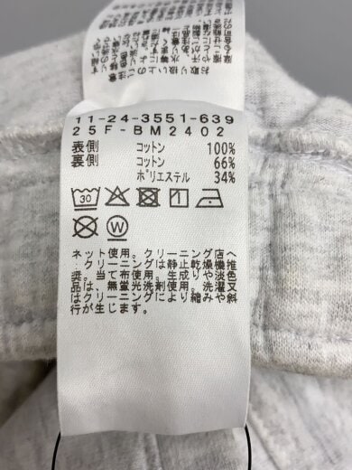 商品画像：ボトム/M/コットン/GRY/11-24-3551-639/ワイドストレートウィンドプルーフスウェットパンツ 5