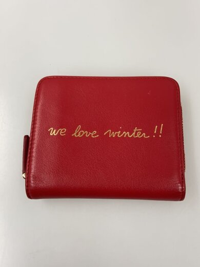 商品画像：2つ折り財布/--/RED/無地/レディース 1